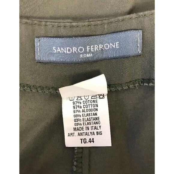 Sandro Ferrone Roma Pants Womens Italy 44 US 10 Green - Picture 7 of 7